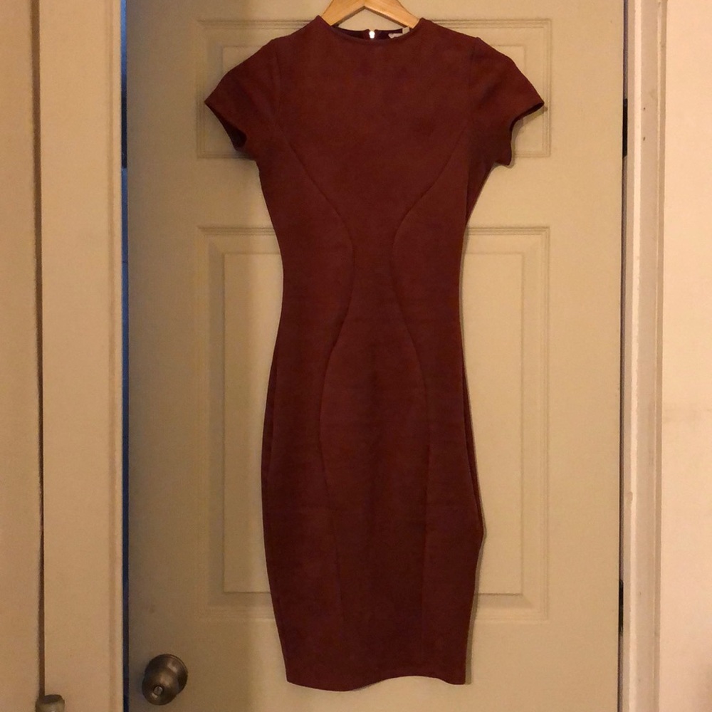 Body con faux suede dress